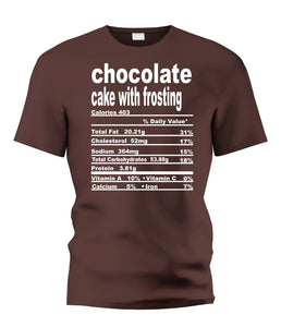 Chocolate Cake with Frosting Nutritional Facts Tee