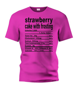 Strawberry Cake with Frosting Nutritional Facts Tee